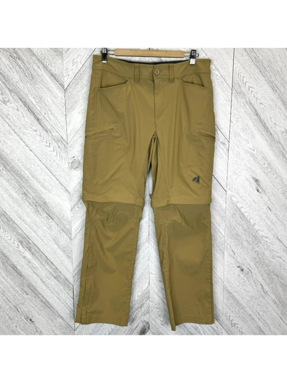 Eddie Bauer First Ascent Pants Mens 33x30 Khaki Tan Hiking Convertible Stretch
